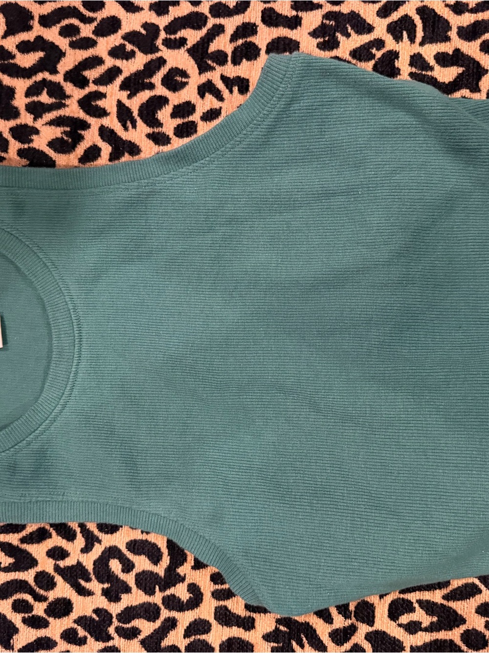Bozzolo Teal Ribbed Crop Tank